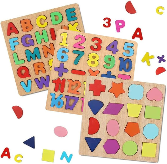 Educational Wooden Learning Puzzle Set